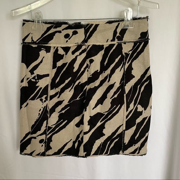 MICHAEL Michael Kors Linen Zebra Print Skirt sz 2 - Picture 4 of 8